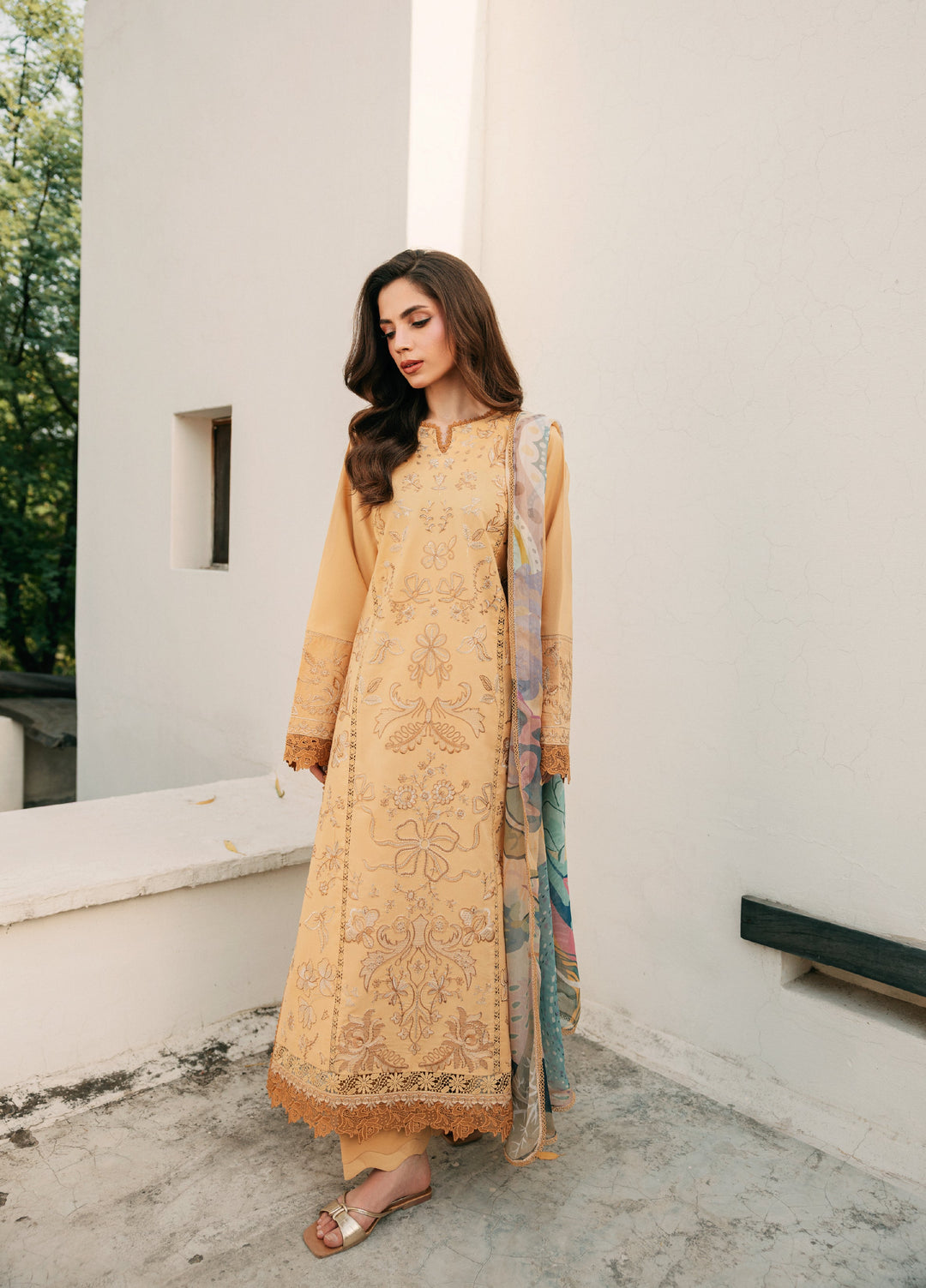 Zync by Florent Unstitched Embroidered Lawn 3 Piece Suit FL26ULZ FZ-8B - Lawn Collection