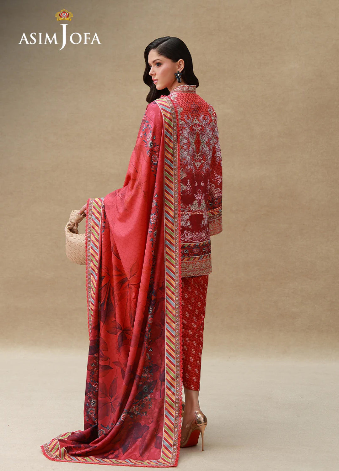 Asim Jofa Unstitched Printed Silk 3 Piece Suit AJ26UPS AJULSC-04 - Casual Collection