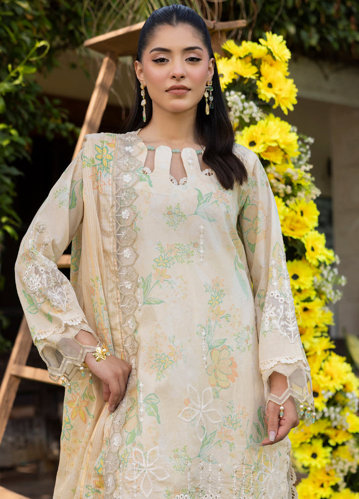 Al Zohaib Applique Kari Unstitched Embroidered Lawn 3 Piece Suit AZ26UAL D-07 - Casual Collection