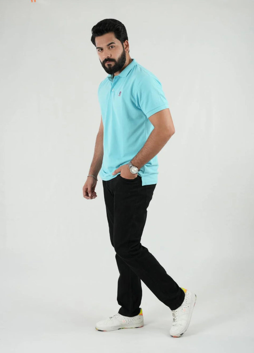 Mercato RTW Solids Cotton 1 Piece Sky Blue Polo Shirt