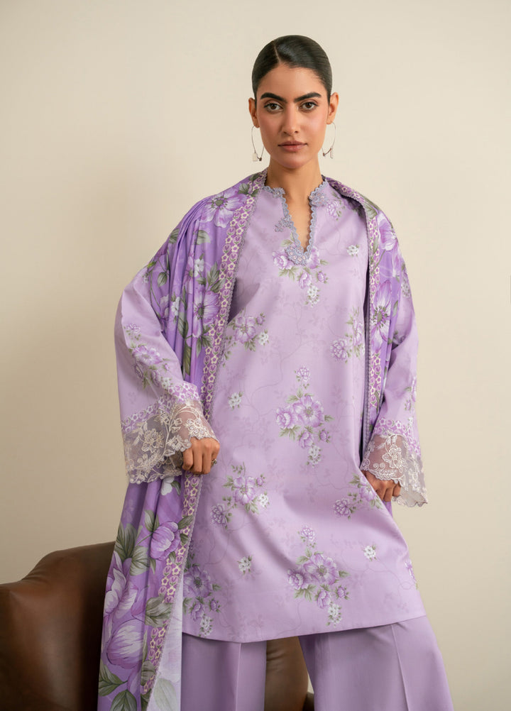 Seran Essentials Unstitched Printed Lawn 3 Piece Suit SN26UEL Velina D-03 - Lawn Collection