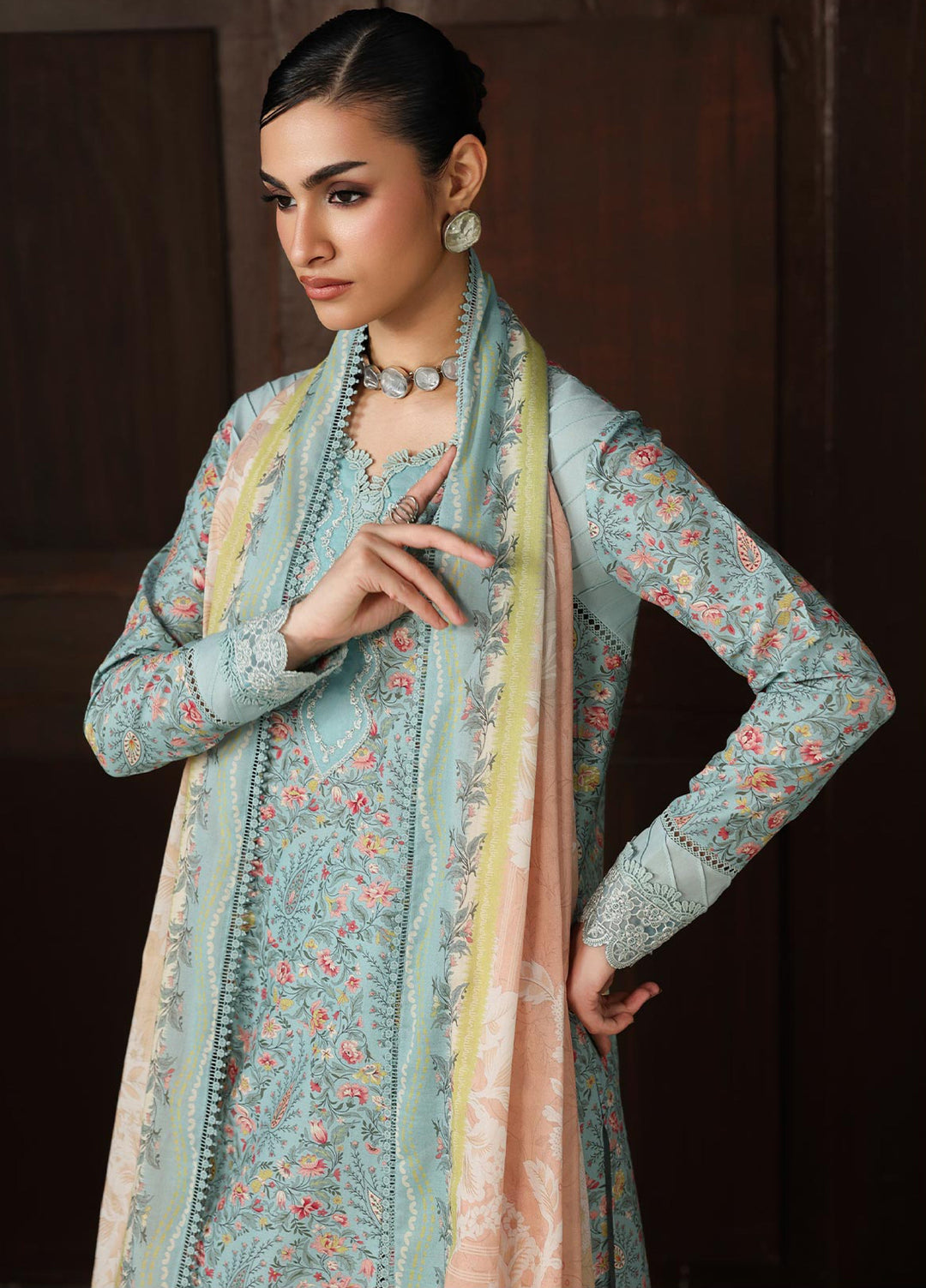 Q Prints by Qalamkar Unstitched Printed Lawn 3 Piece Suit QLK26UQL Nazia QQP-04 (A) - Summer Collection