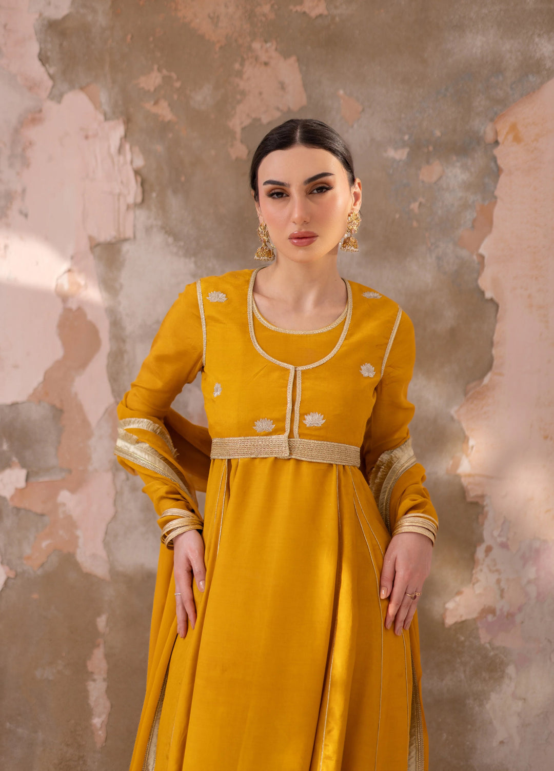 Dareecha by Daak RTW Embroidered Cotton Silk 4 Piece Suit SPS-Y SONA SPS-Y - Festive Collection