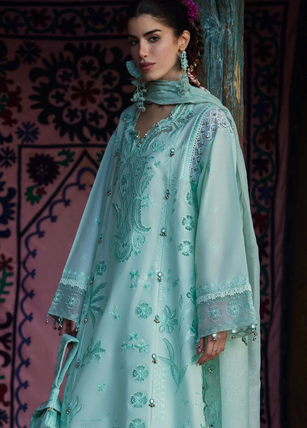 Meili by Zaha Unstitched Embroidered Lawn 3 Piece Suit ZK26UML ZL26-09A - Festive Collection
