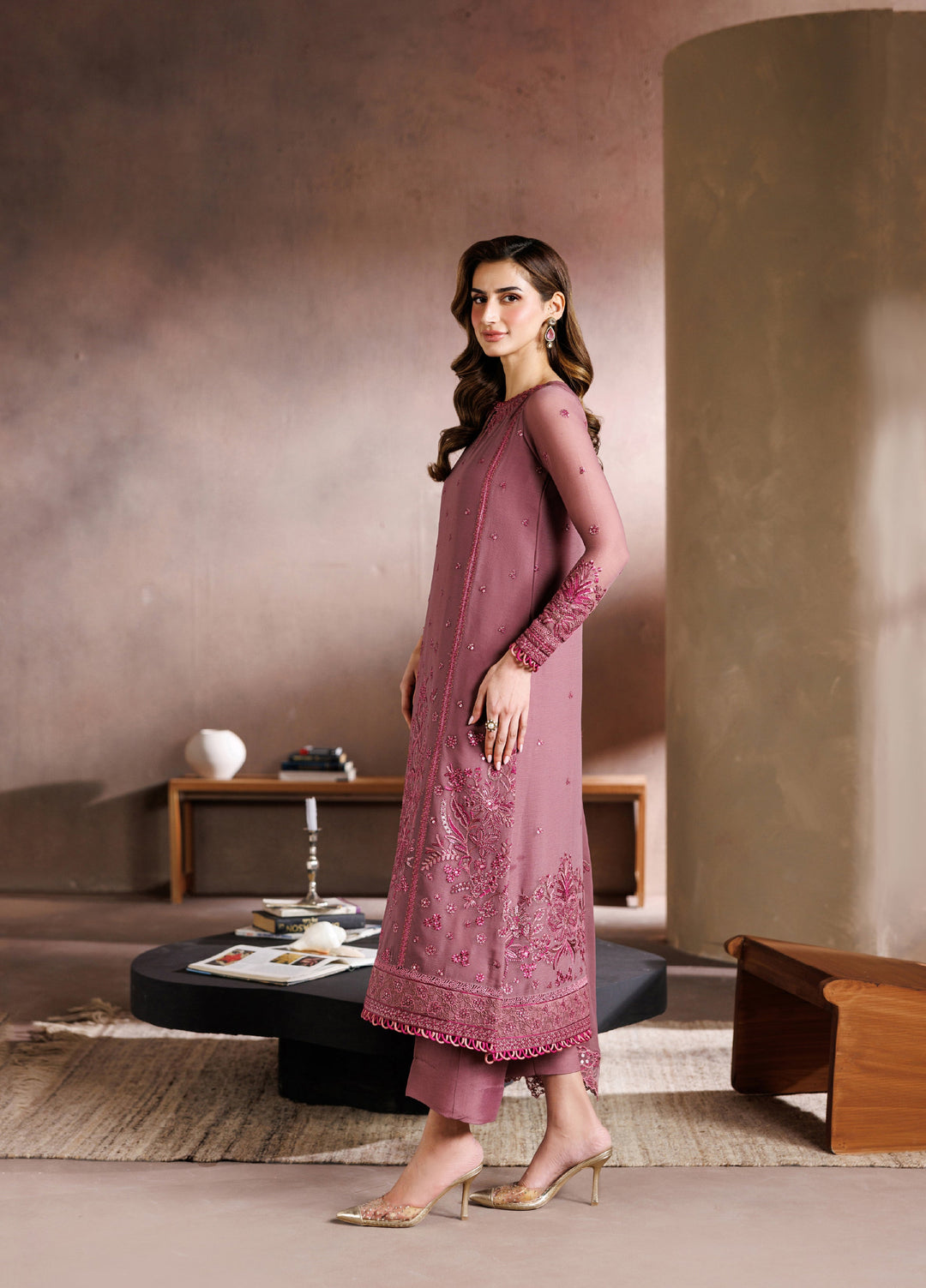Zaryah by Zarif Unstitched Embroidered Chiffon 3 Piece Suit ZR26UZF ZF-ZYR-SAAZ-04 - Festive Collection