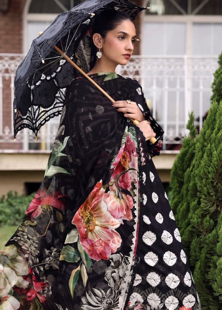 Belladore by Elaf Premium Unstitched Printed Lawn 3 Piece Suit EL26ULB Queen EPA-1B - Summer Collection