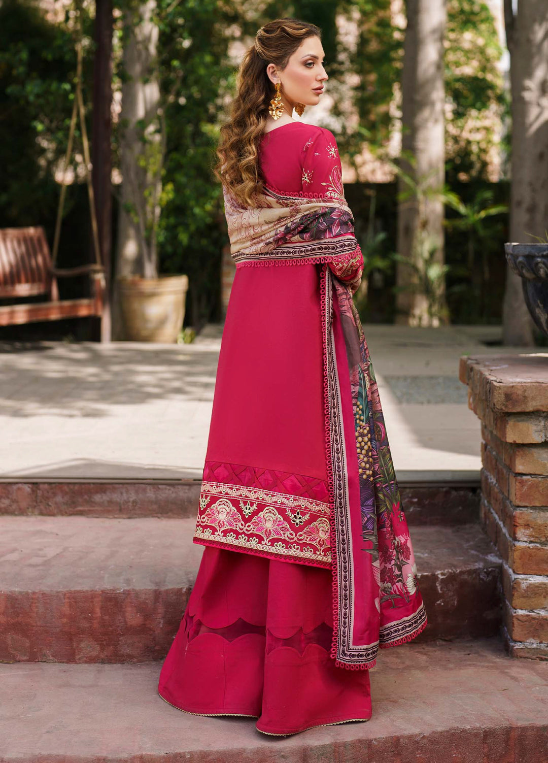 Shurooq Unstitched Luxury Lawn Embroidered 3 Piece SQ25 D-06 Gazelle - Festive Collection