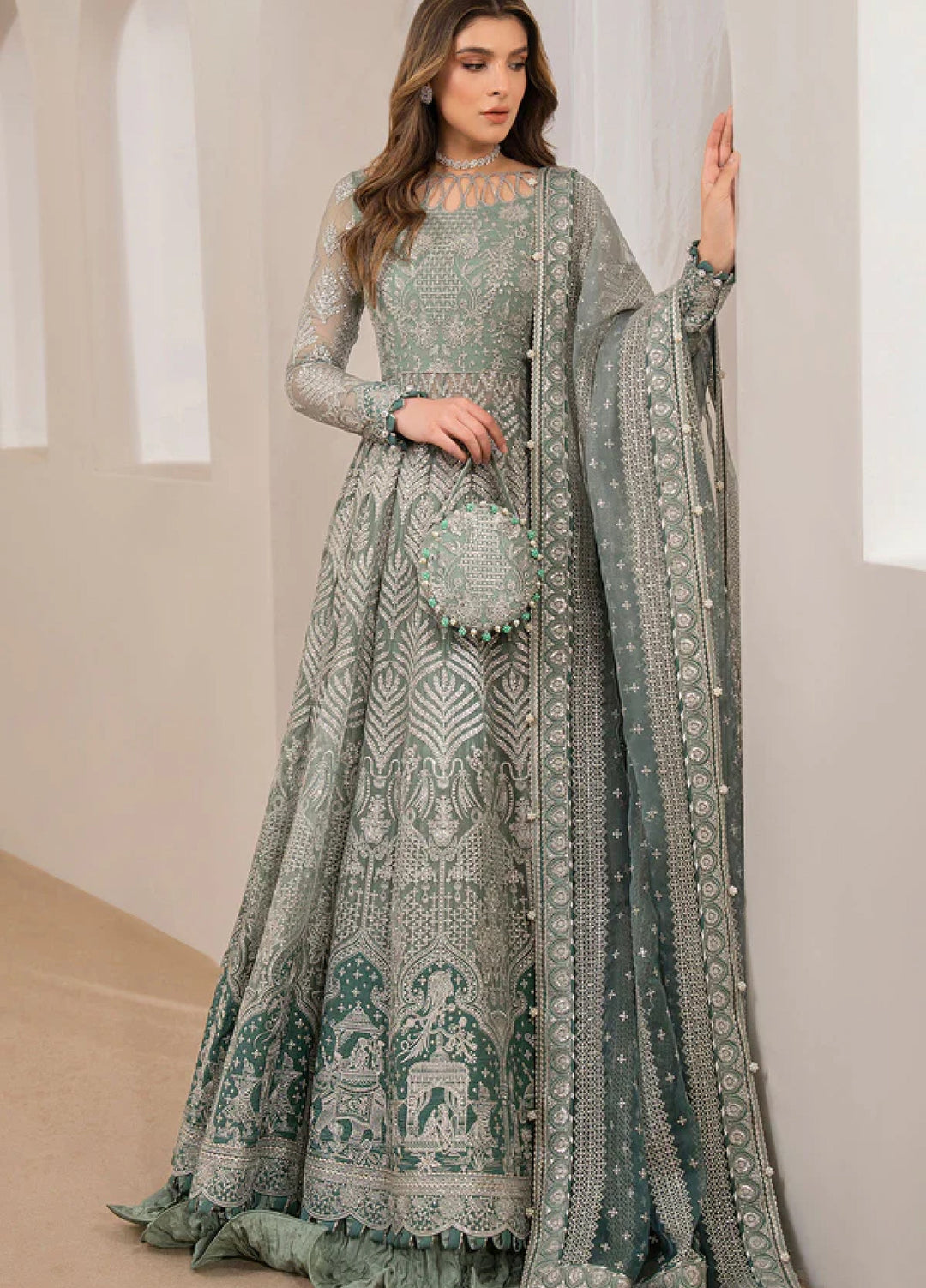 Jazmin Unstitched Chiffon Embroidered Suits 3 Piece JZ25CF JZ-WF24-04 - Festive Collection