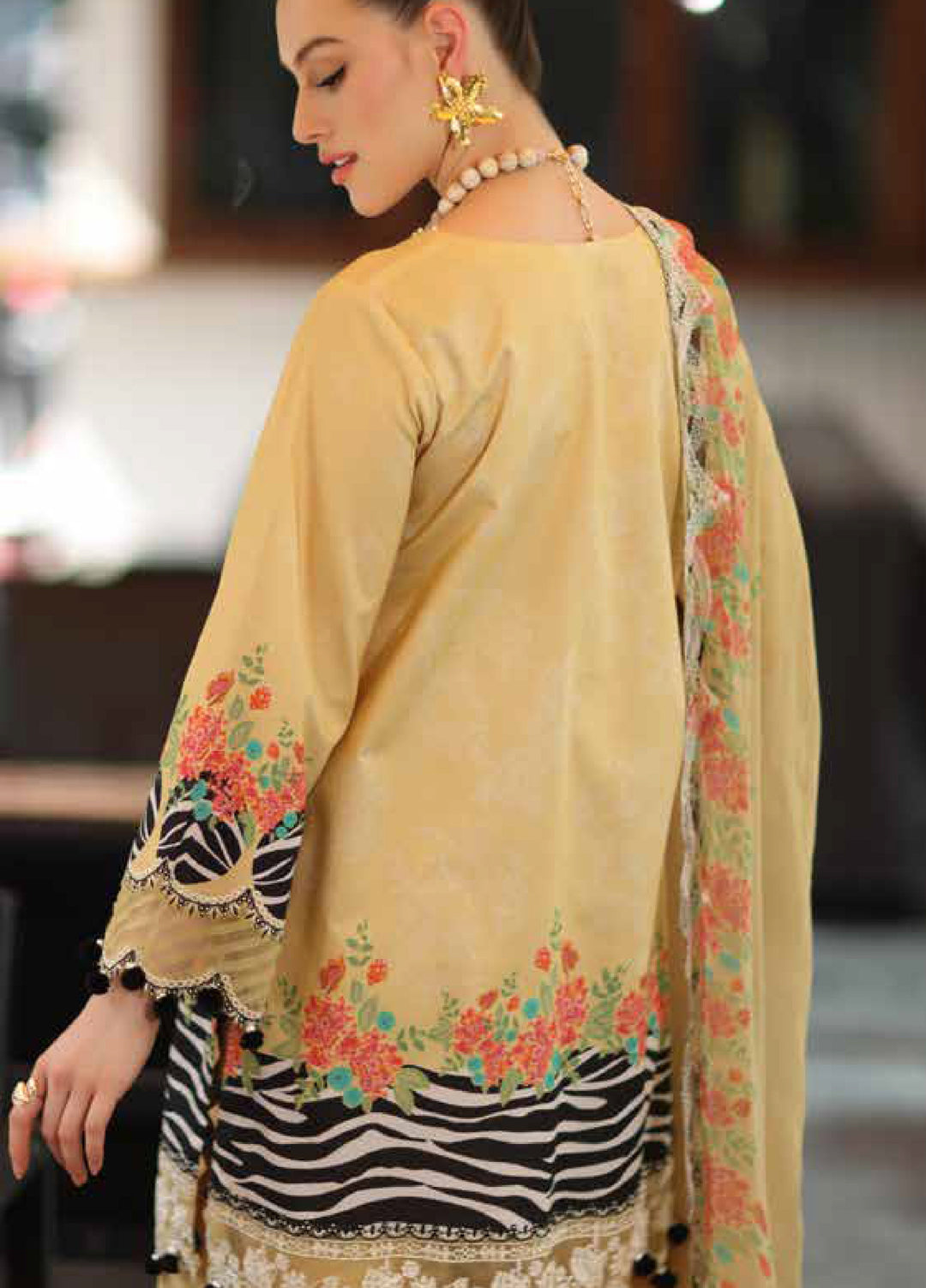 Combination by Charizma Unstitched Embroidered Luxury Lawn 3 Piece Suit CHR26UC CC6-06 - Summer Collection