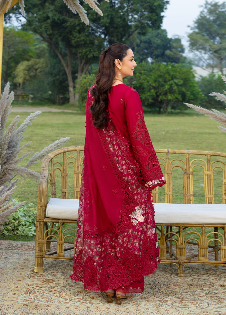 Elaf Premium Unstitched Embroidered Luxury Lawn 3 Piece Suit EL26UPL ELY-10 CHERIE LADY - Summer Collection