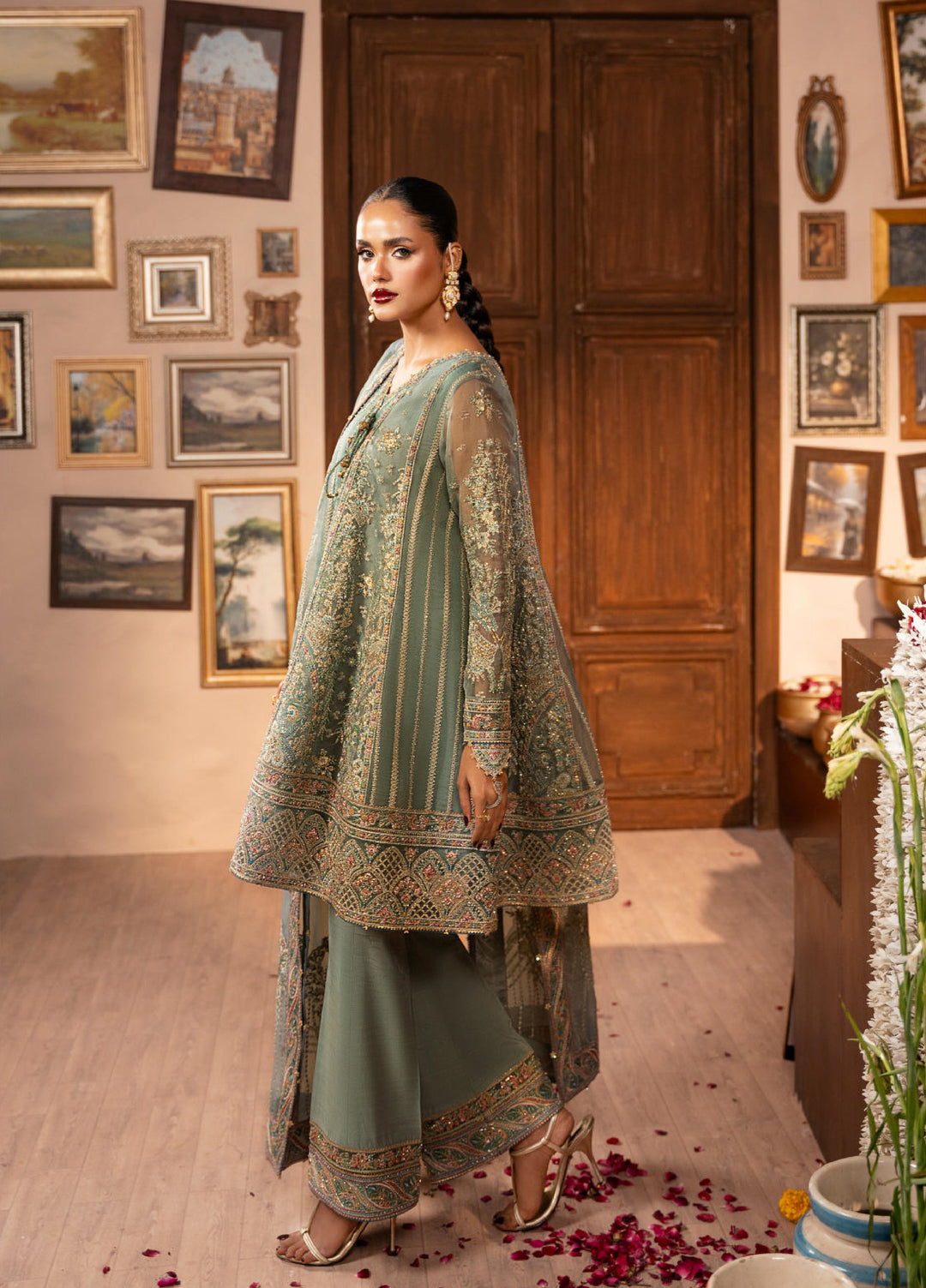 Push Pawan by Zarizaa Unstitched Embroidered Organza 3 Piece Suit ZZ26UPP D-4C Kirsi - Wedding Collection