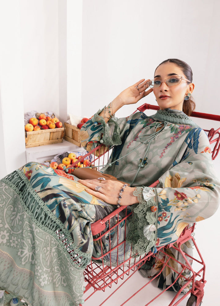 M Basics By Maria B Unstitched Digital Printed Linen 3 Piece MB25UW 1109-A - Winter Collection