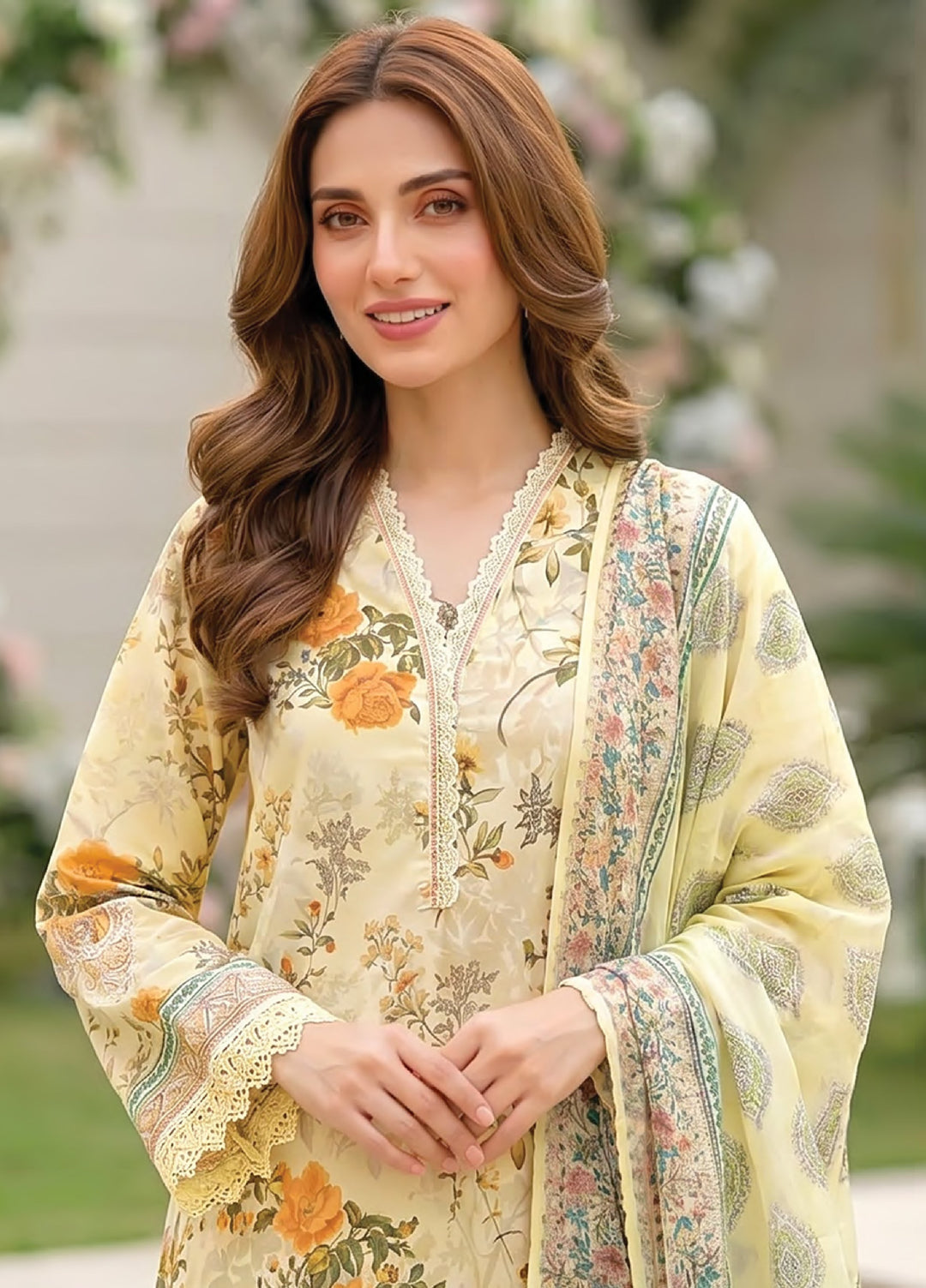 Essentials by Lakhany Unstitched Printed Lawn 3 Piece Suit LSM26UEL LG-MM-1037 - Summer Collection
