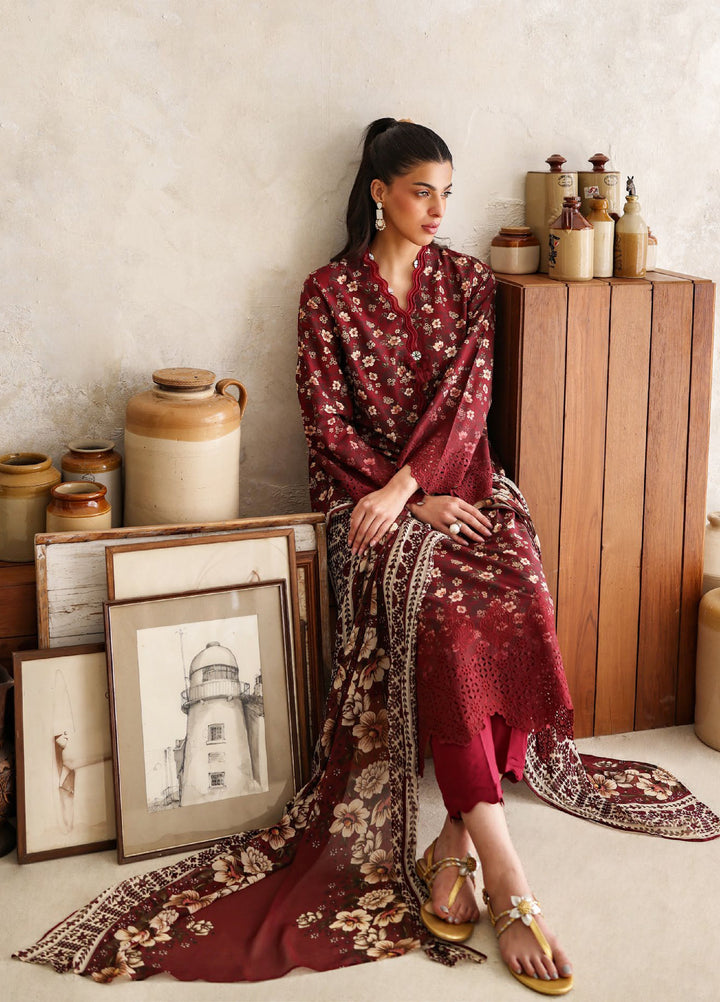 Freesia by Gul Ahmed Unstitched Embroidered Lawn 3 Piece Suit GA26UFL BM-62023 - Summer Collection