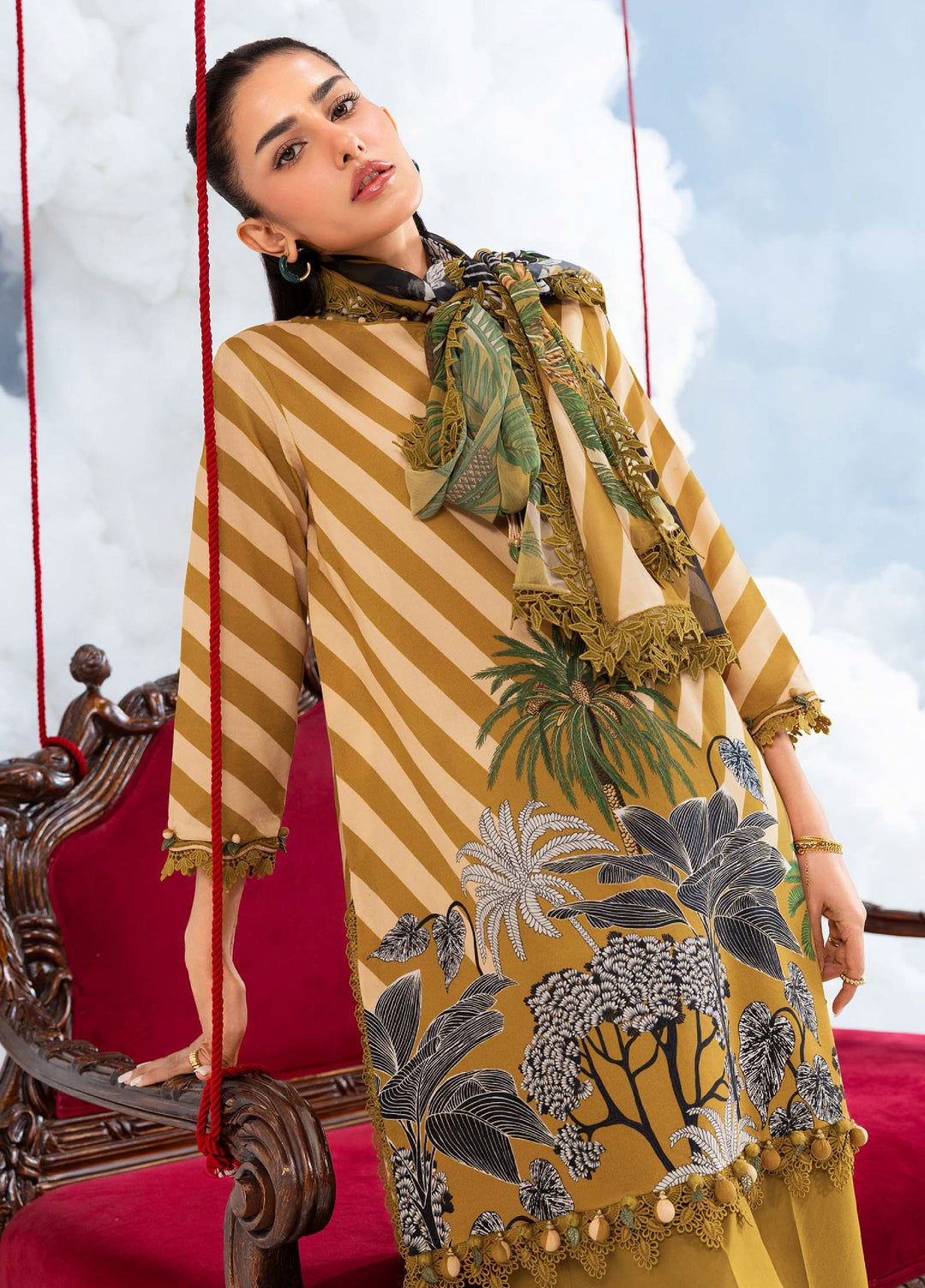 M Basics by Maria B Unstitched Embroidered Lawn 3 Piece Suit MB26SSEL MB-CUSV14-08A - Eid Collection