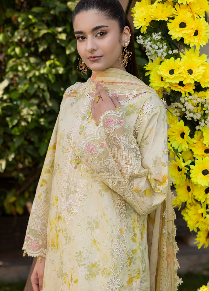 Al Zohaib Applique Kari Unstitched Embroidered Lawn 3 Piece Suit AZ26UAL D-10 - Casual Collection