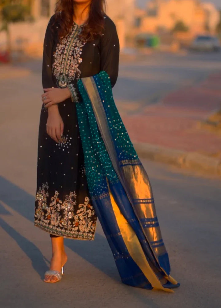 Luxe By Hues Atelier Women Pret 3 Piece Heritage Black Formal - Formals Collection