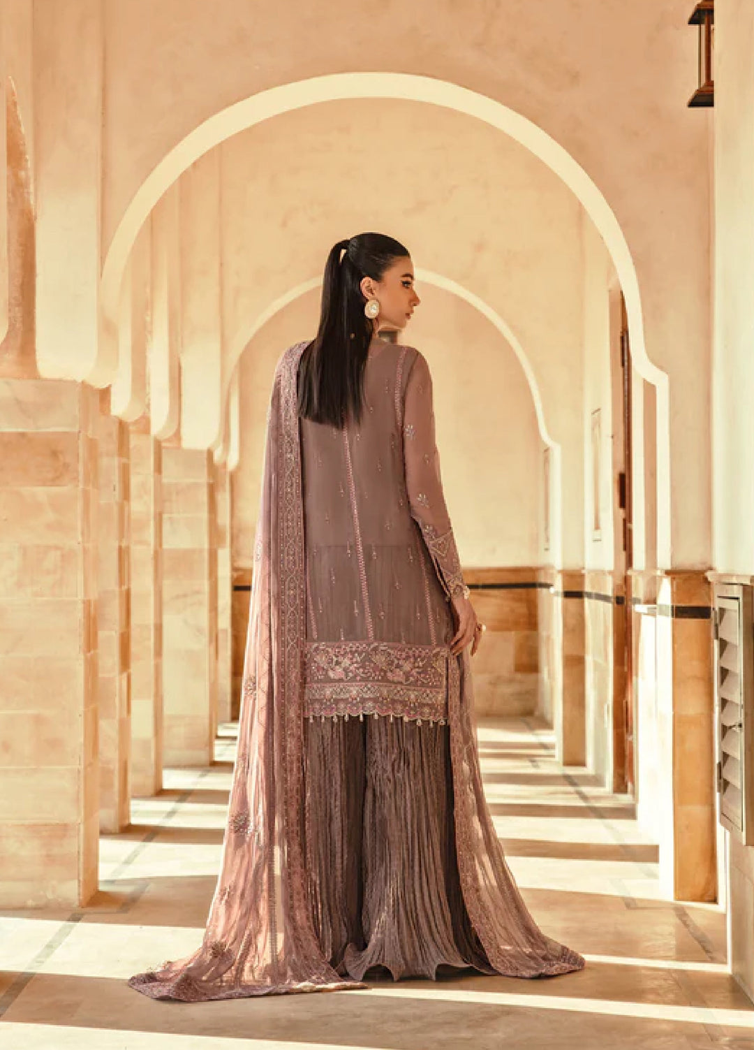 Mehr-un-Nissa By Florent Unstitched Wedding Embroidered Chiffon 4 Piece FL25 FL-2 KASHMALA - Formals Collection