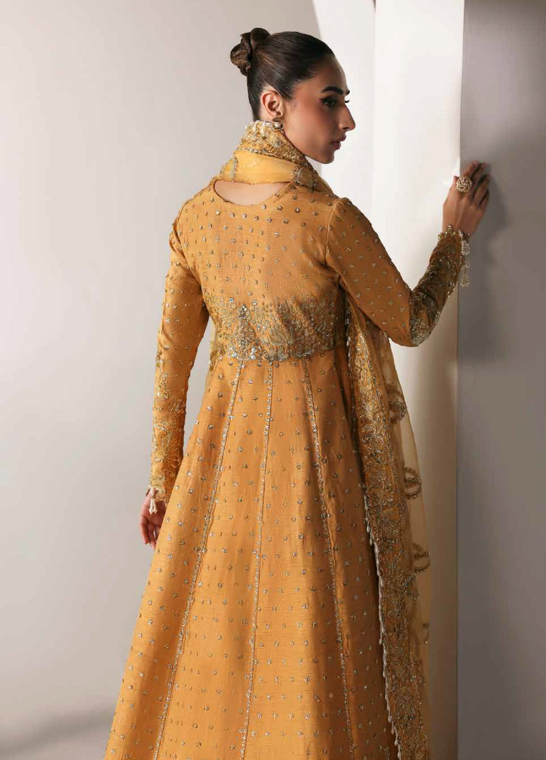 Serein Luxe by Emaan Adeel Unstitched Raw Silk Embroidered Suits 3 Piece EA25SL D-2 Golden Hour - Festive Collection