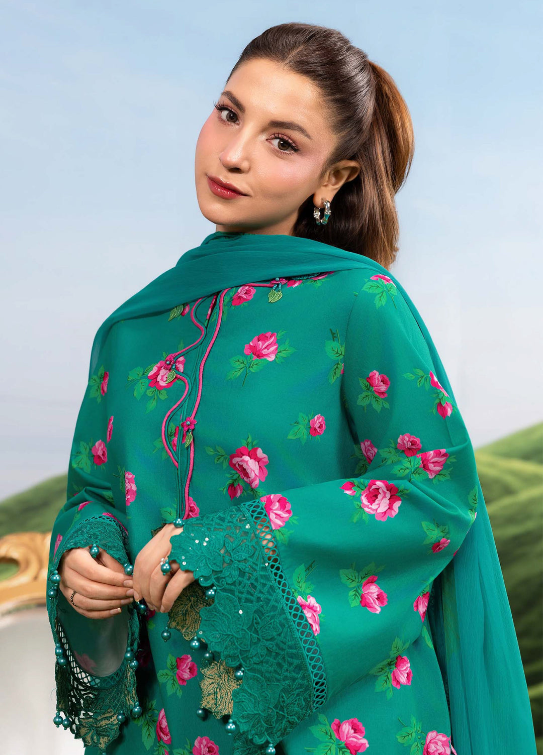 M Basics by Maria B Unstitched Embroidered Lawn 3 Piece Suit MB26SSEL MB-CUSV14-09A - Eid Collection