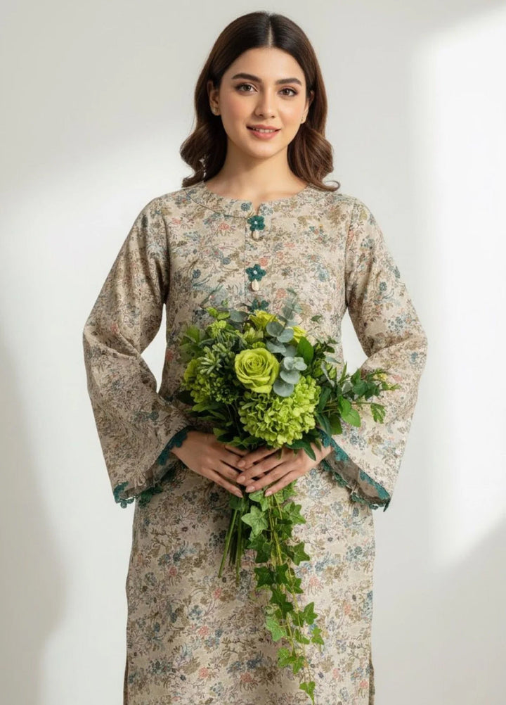 Tosheeza Saith Women Pret 2 Piece khhader two piece D-01 - Winter Collection