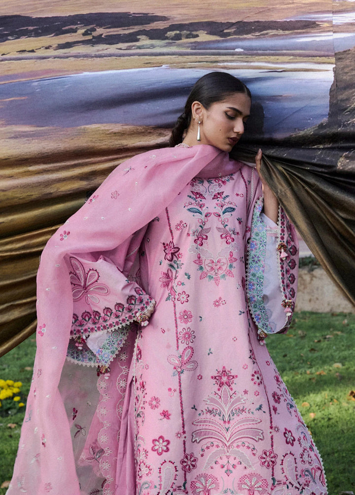 Zan by Hussain Rehar Unstitched Embroidered Lawn 3 Piece Suit HR26UZF Elfa D-112 - Festive Collection