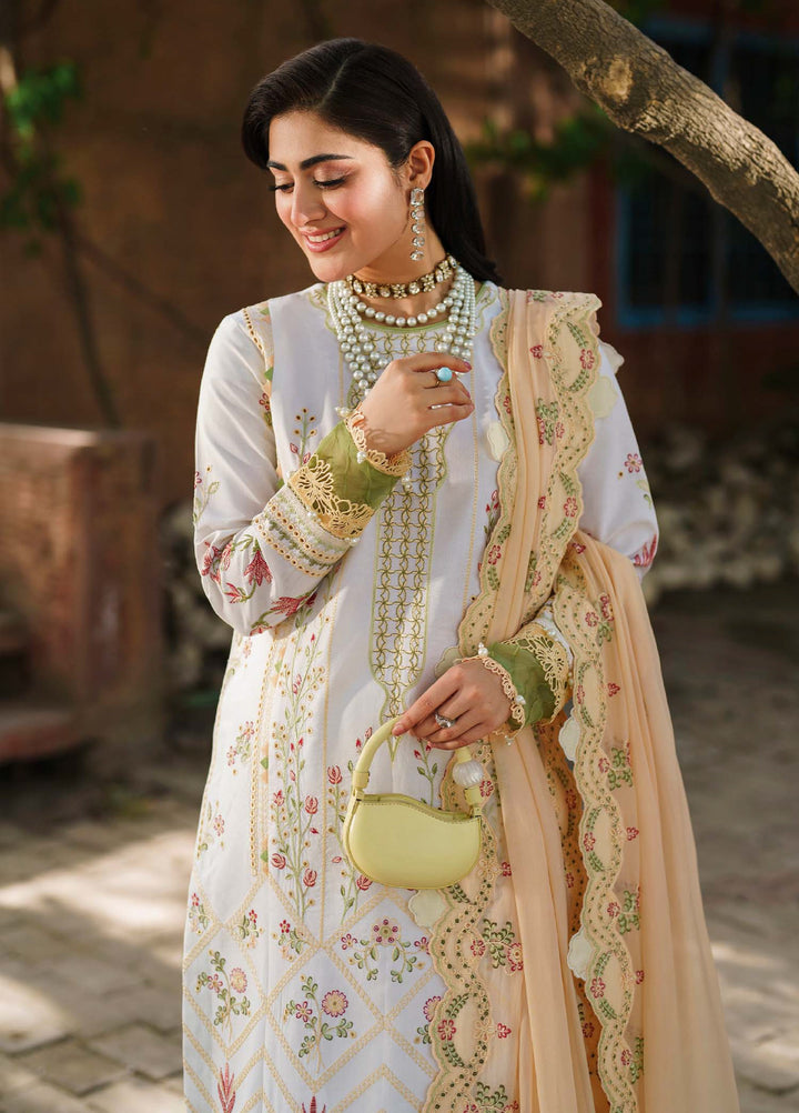 Shurooq Unstitched Luxury Lawn Embroidered 3 Piece SQ25 D-07 Ella - Festive Collection