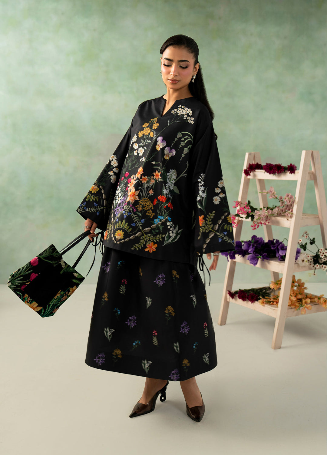 Folds by Zarposh RTW Printed Crepe 2 Piece Suit ZR26PF EDEN - Casual Collection