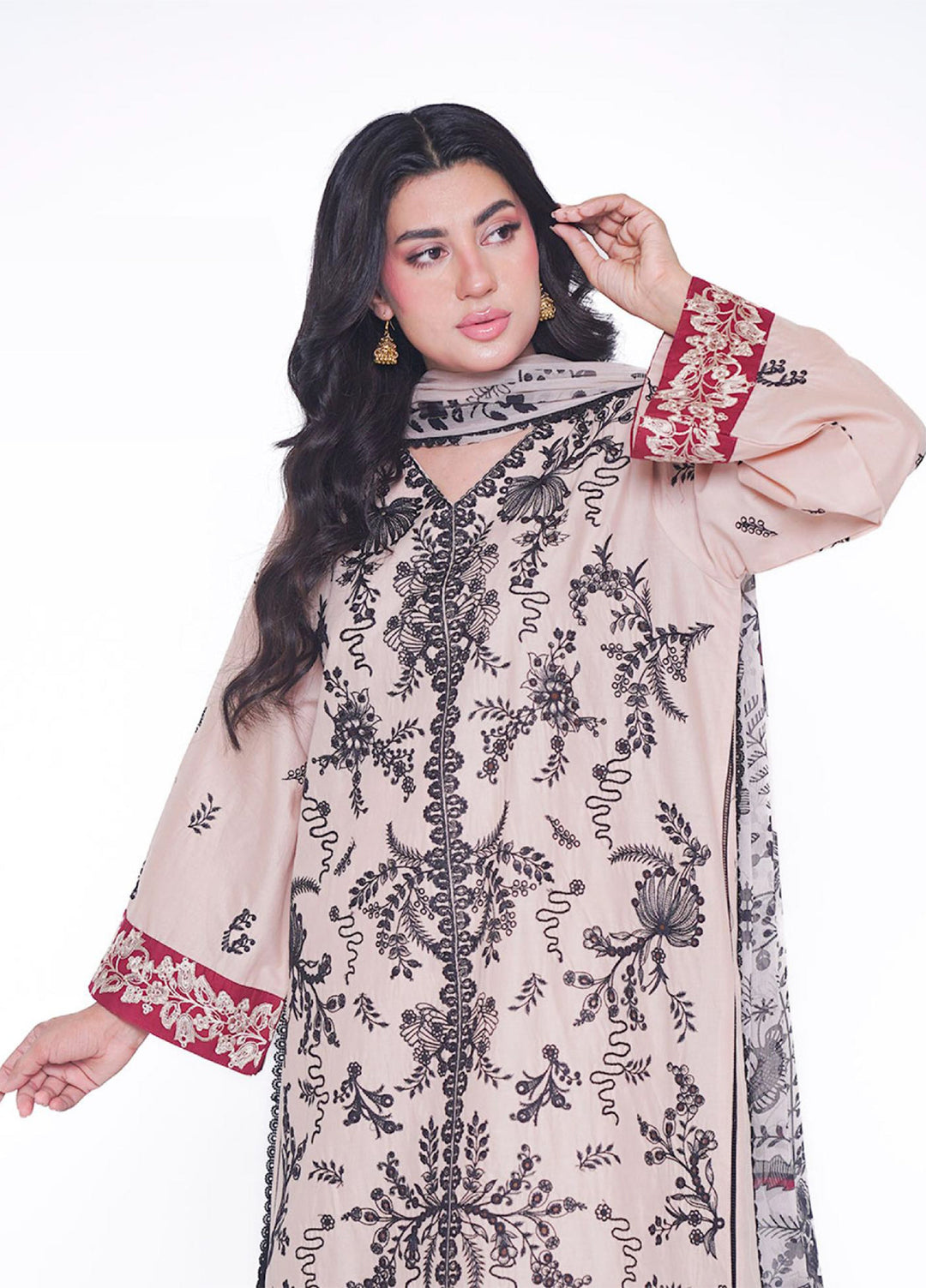 Ileen by naba bilal RTW Embroidered Lawn 3 Piece Suit IN26REL Aina - Casual Collection