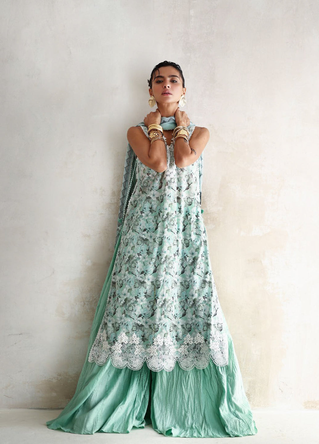 The Luxe by Gul Ahmed Unstitched Embroidered Lawn 3 Piece Suit GA26ULL Azure Jade BM 62069 - Casual Collection