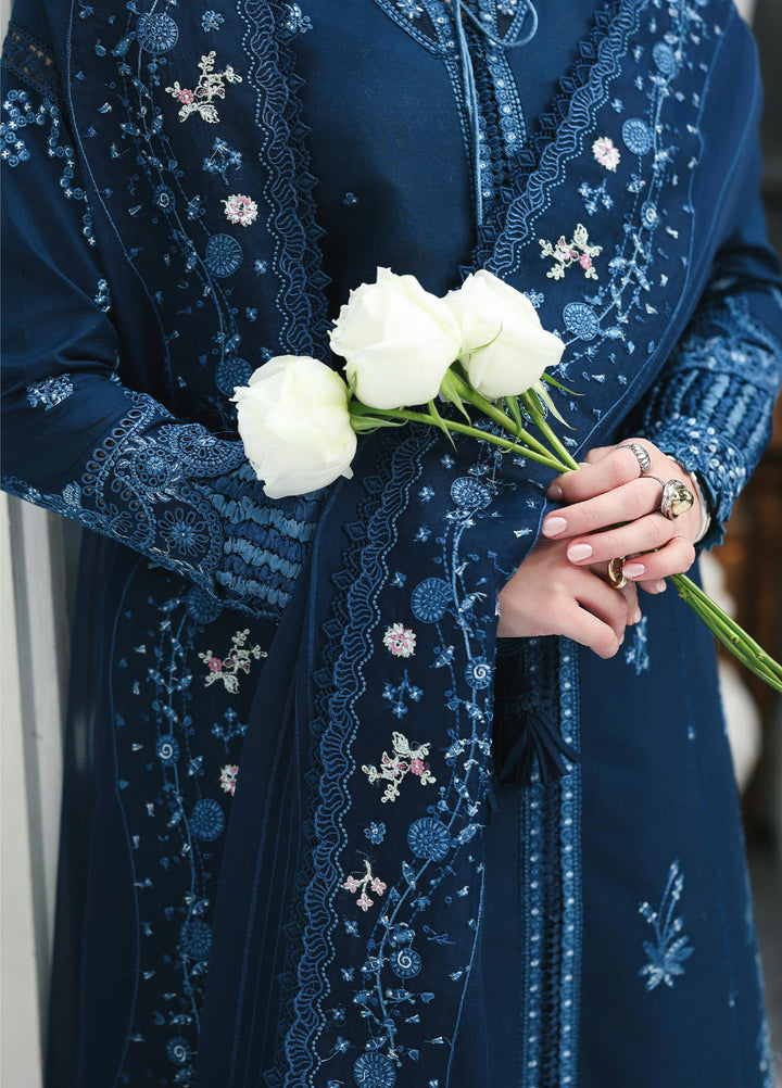 Q Line by Qalamkar Unstitched Chikankari Embroidered Lawn 3 Piece Suit QLK26UQL RP-10 ZOHAL - Summer Collection
