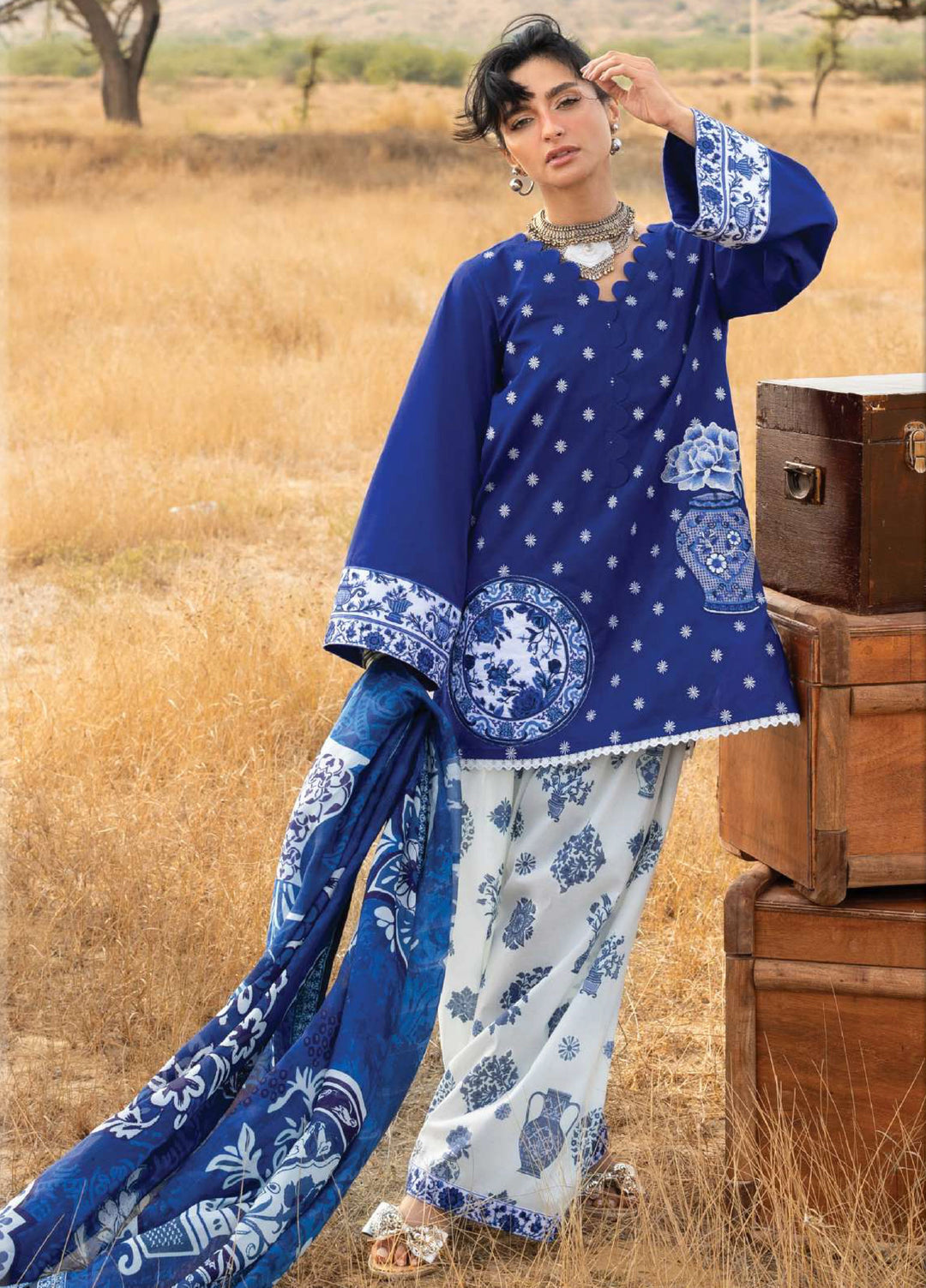 Zainab Chottani Unstitched Embroidered Luxury Lawn 3 Piece Suit ZC26ULZ D-16 VEYRA - Summer Collection