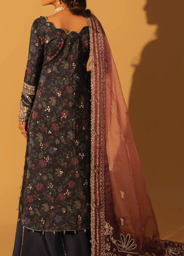 Aylin Unstitched Raw Silk Embroidered Suits 3 Piece AYL25US SAPPHIRE DUSK - Festive Collection