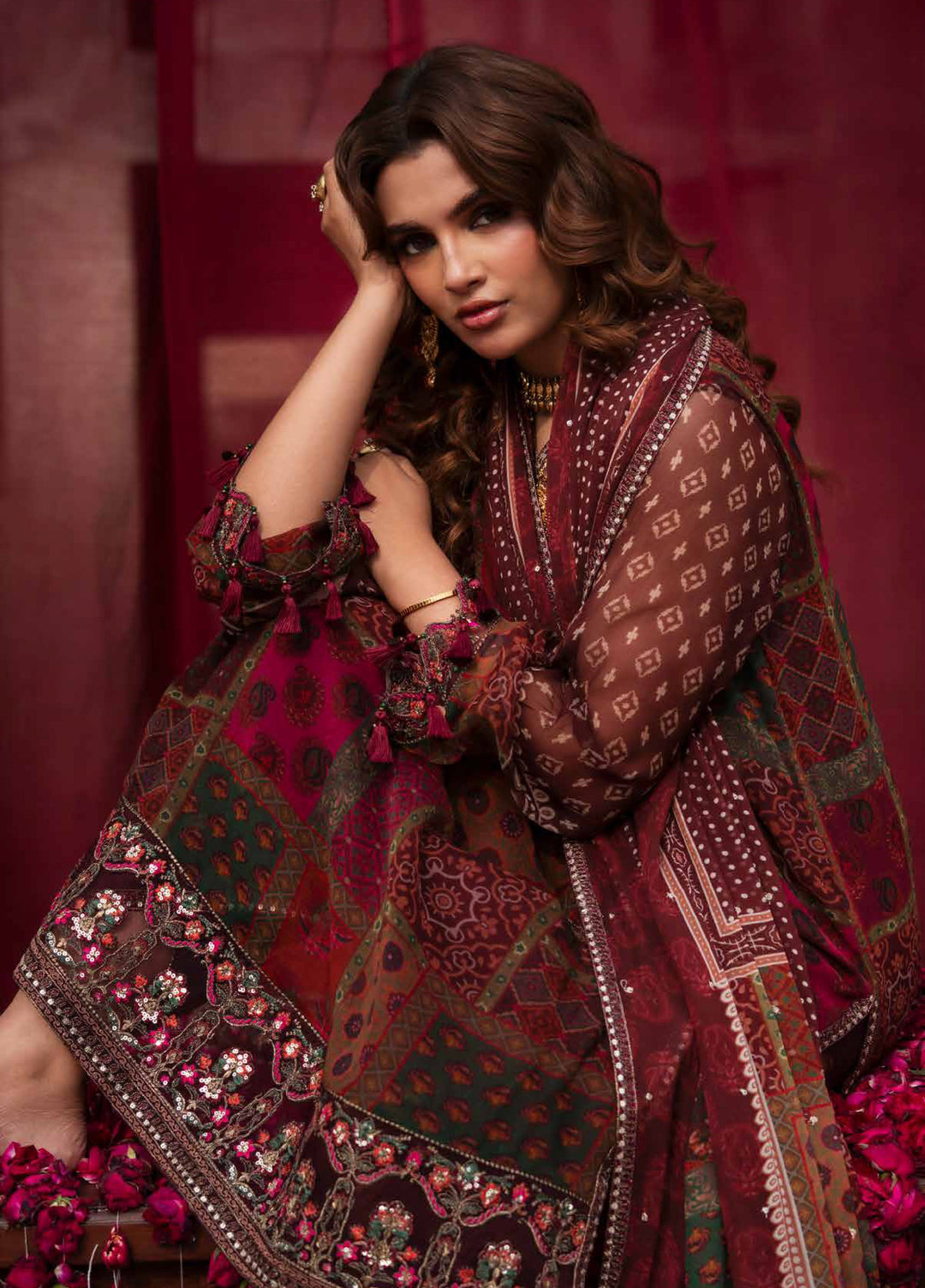 Vasal by Charizma Unstitched Embroidered Chiffon 3 Piece Suit CHR26UV VSL6-03 - Festive Collection