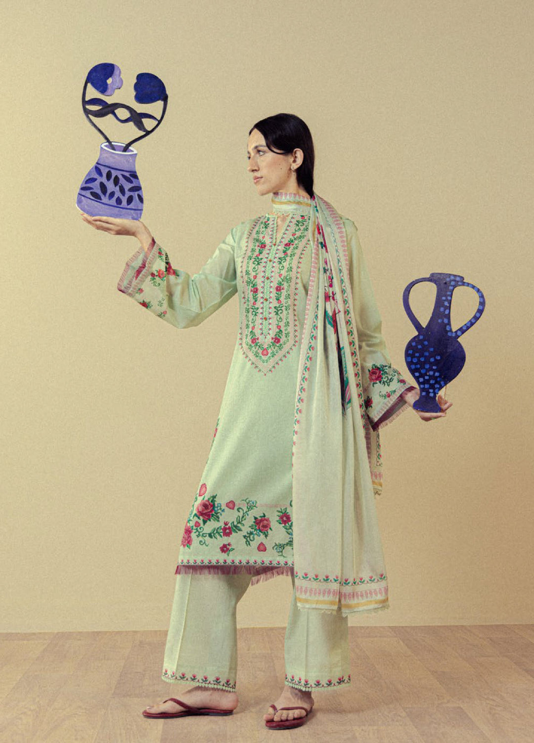 Coco by Zara Shahjahan Unstitched Printed Lawn 3 Piece Suit CZS26UPL ISMERIA-8B - Summer Collection