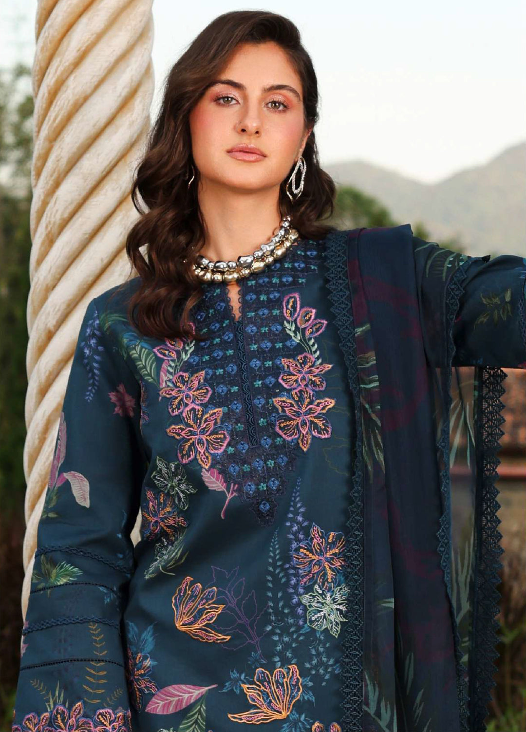 Florence by Rang Rasiya Unstitched Embroidered Lawn 3 Piece Suit RR26UFL Eshal - Summer Collection