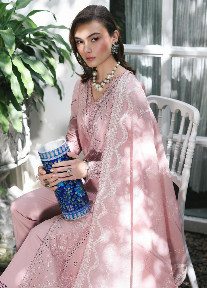 Q Line by Qalamkar Unstitched Chikankari Embroidered Lawn 3 Piece Suit QLK26UQL RP-06 NOORE - Summer Collection