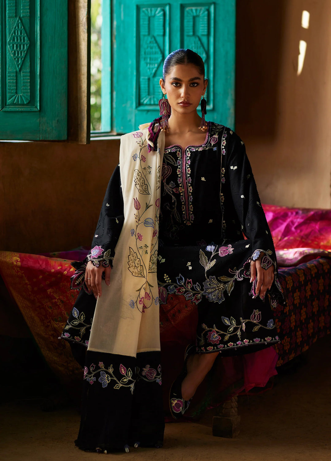 Meili by Zaha Unstitched Embroidered Lawn 3 Piece Suit ZK26UML ZL26-07B - Festive Collection