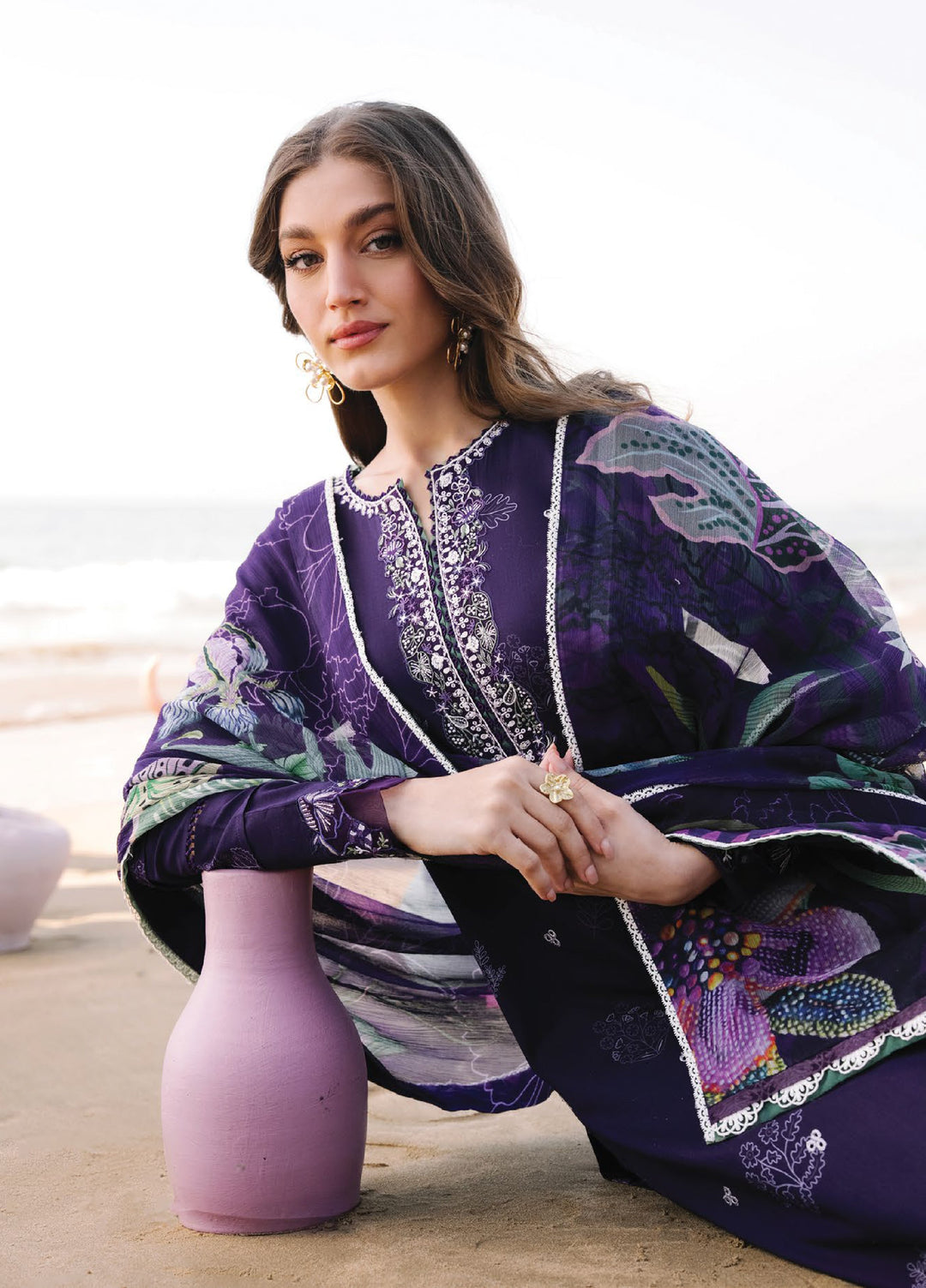 Afsanah by Seran Unstitched Embroidered Lawn 3 Piece Suit SN26UAL D-8 Elin - Summer Collection