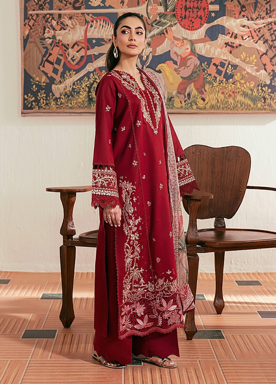 Zync by Florent Unstitched Embroidered Lawn 3 Piece Suit FL26ULZ FZ-1B - Summer Collection