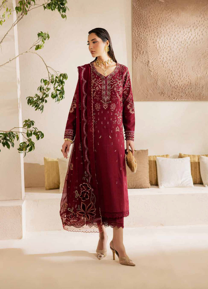 Nureh Exclusive Unstitched Lawn Karandi Embroidered 3 Piece Suit NU26UE NE-219 - Spring Collection