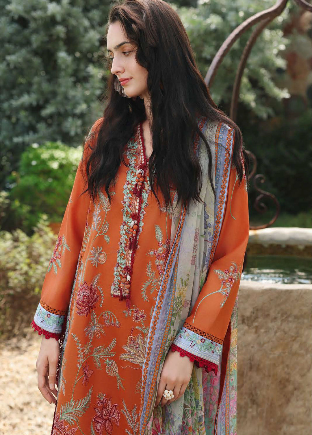 The Secret Garden by Mushq Unstitched Embroidered Lawn 3 Piece Suit MU26USG Rosearie Dream HUNSS260409 - Festive Collection