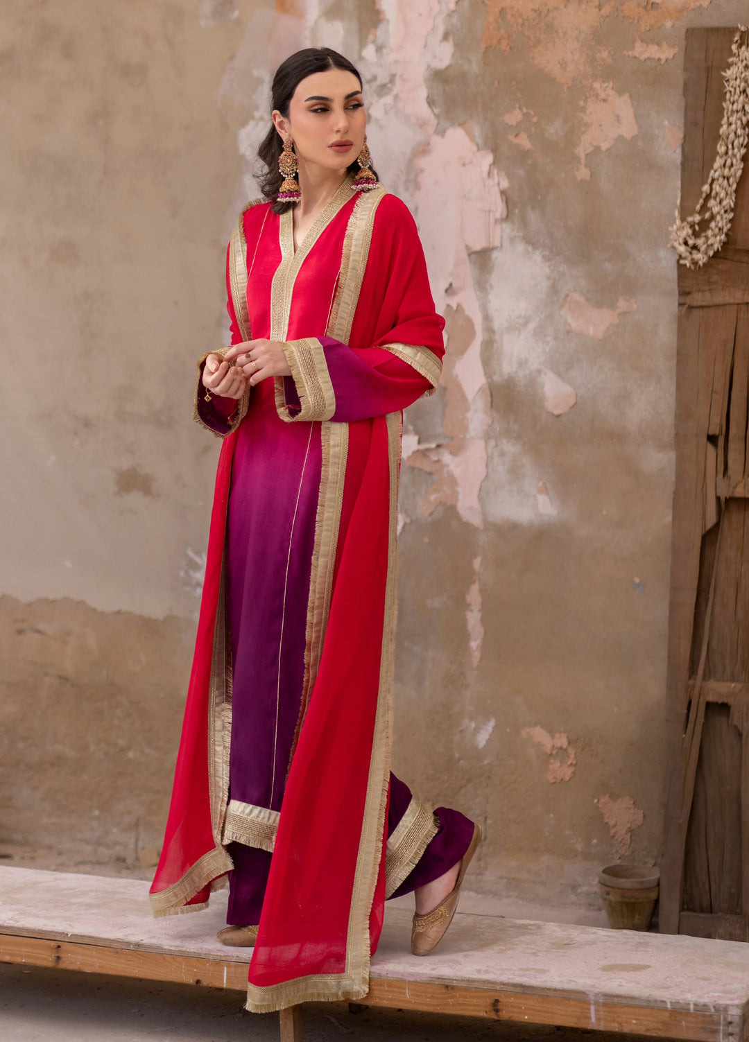 Dareecha by Daak RTW Printed Cotton Silk 3 Piece Suit AKS-P ALIZEH AKS-P - Festive Collection