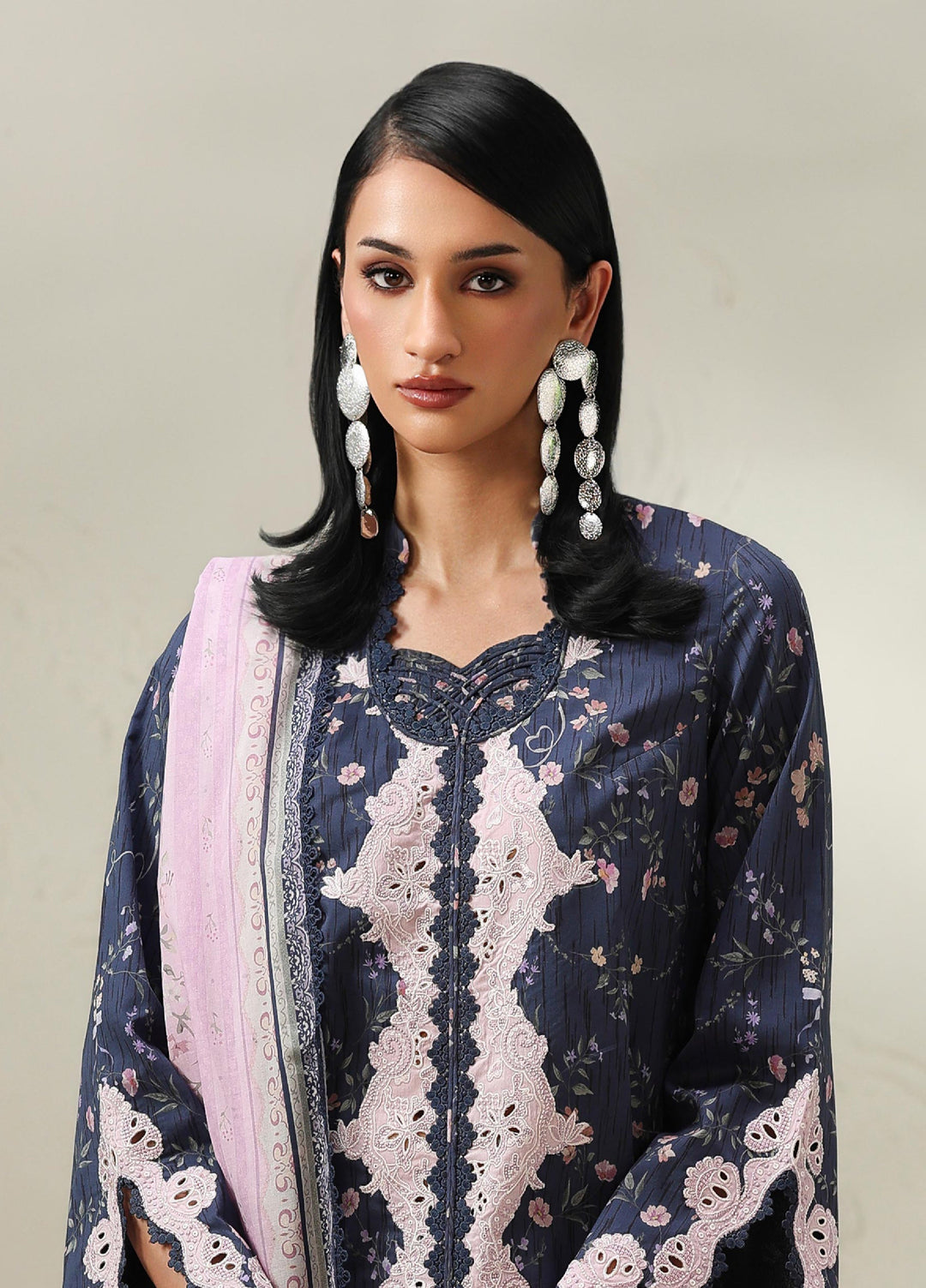 Q Prints by Qalamkar Unstitched Printed Lawn 3 Piece Suit QLK26UQL Zeena QQP-03 (A) - Summer Collection