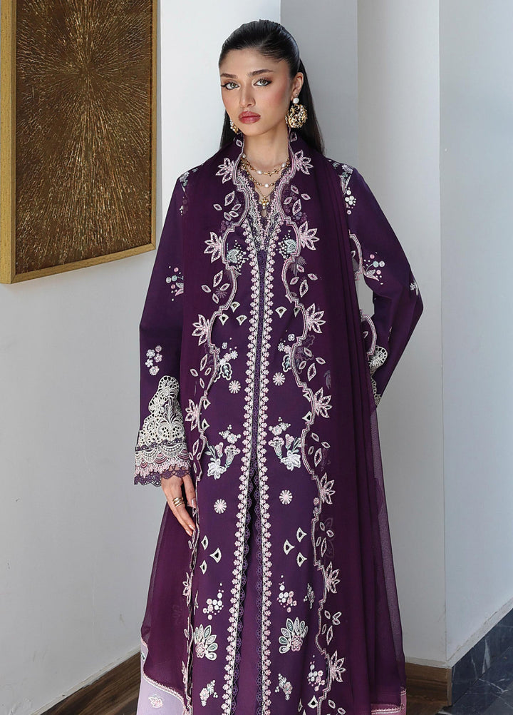 Q Line by Qalamkar Unstitched Embroidered Lawn 3 Piece Suit QLK26ULQ SUHRA QKL-14 - Festive Collection