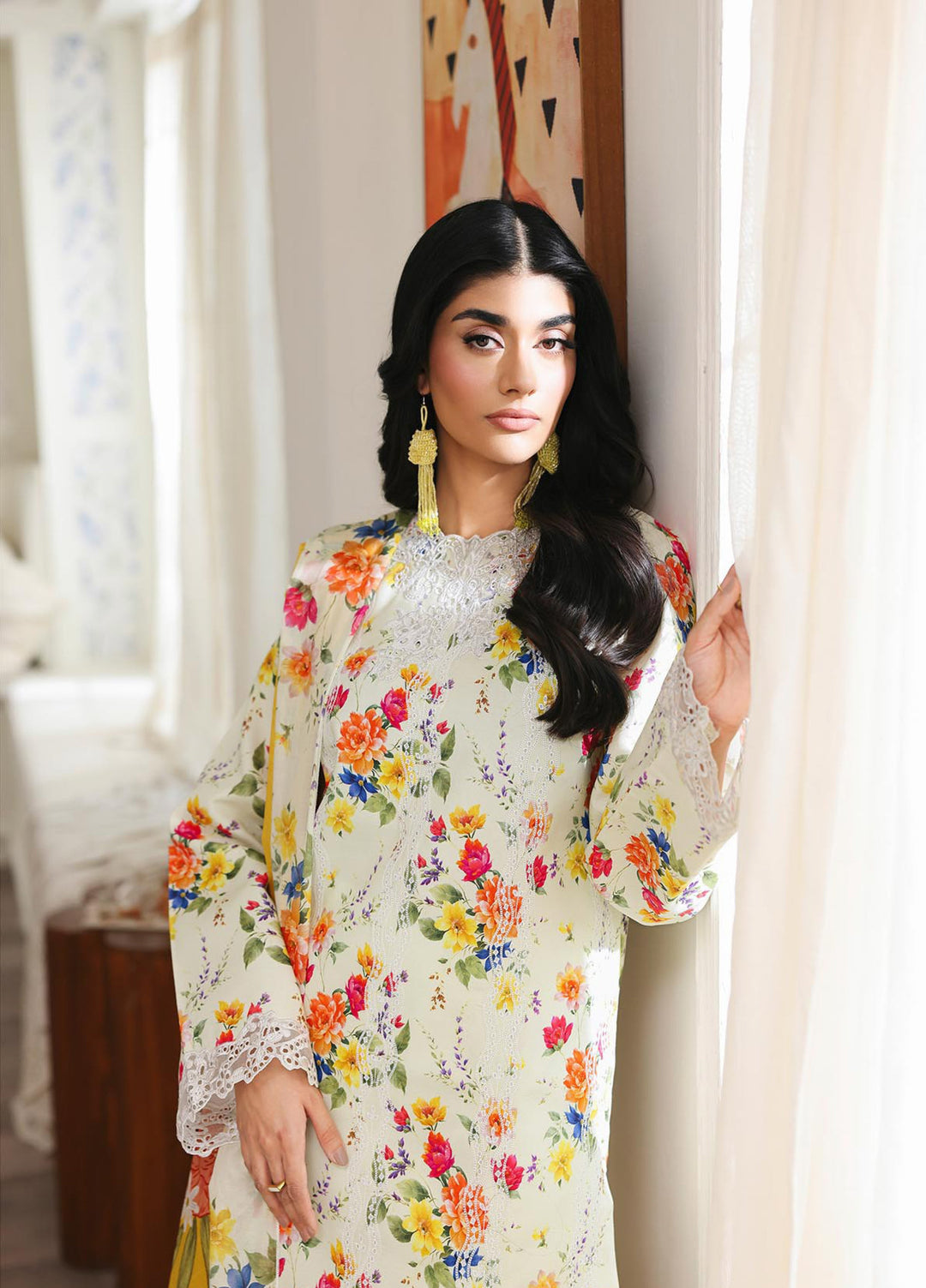 Nissa Floral Symphony by Rajbari Unstitched Lawn Embroidered 3 Piece Suit RB26UNF D-06 - Summer Collection