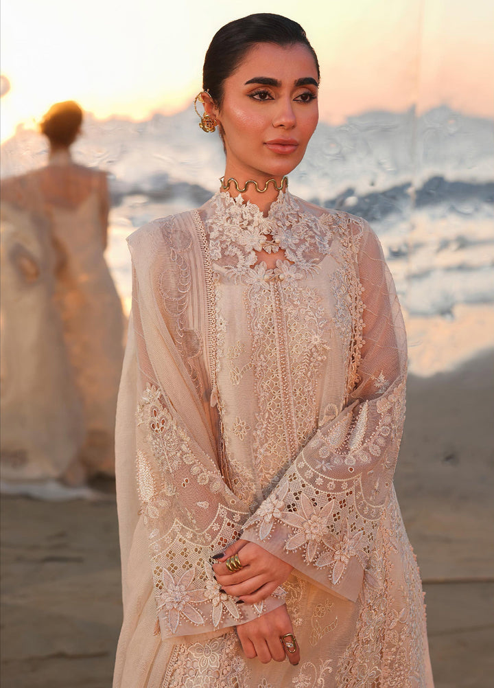 Sahil by Qalamkar Unstitched Embroidered Luxury Lawn 3 Pcs Suit QLK26US SA-15 Nehan - Summer