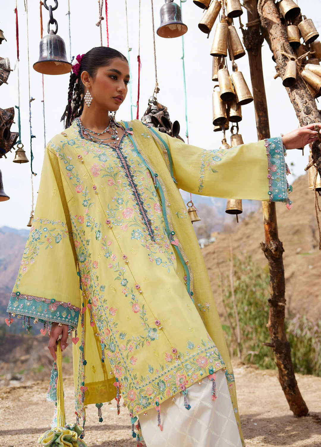Meili by Zaha Unstitched Embroidered Lawn 3 Piece Suit ZK26UML ZL26-01A - Festive Collection