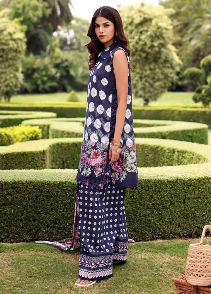 Belladore by Elaf Premium Unstitched Printed Lawn 3 Piece Suit EL26ULB Domino EPA-1A - Summer Collection