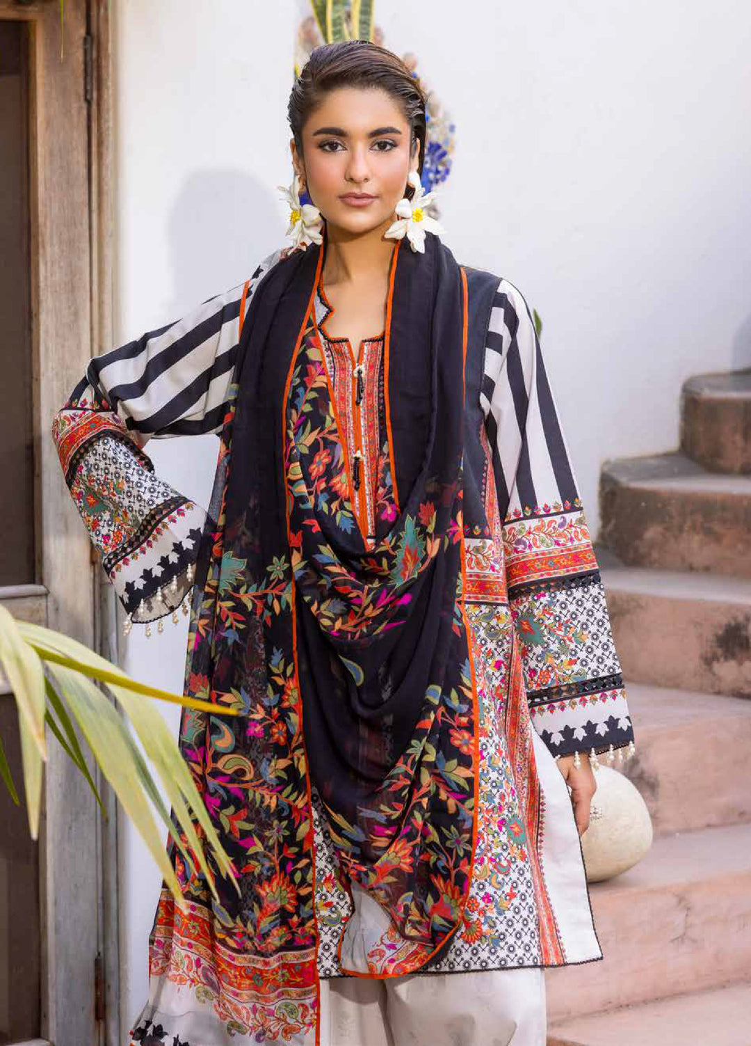 C Prints by Charizma Unstitched Printed Lawn 3 Piece Suit CHR26UCP CP6-07 - Summer Collection